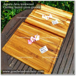 Jepara teakwood cutting board butcher block talenan kayu jati STRIPES RECTANGLE 40x30x3cm +/-2.2kg